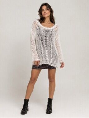 ✨ IRO . JEANS "Erin" Open Mesh Knit Sweater ✨ XS Oversized Fit